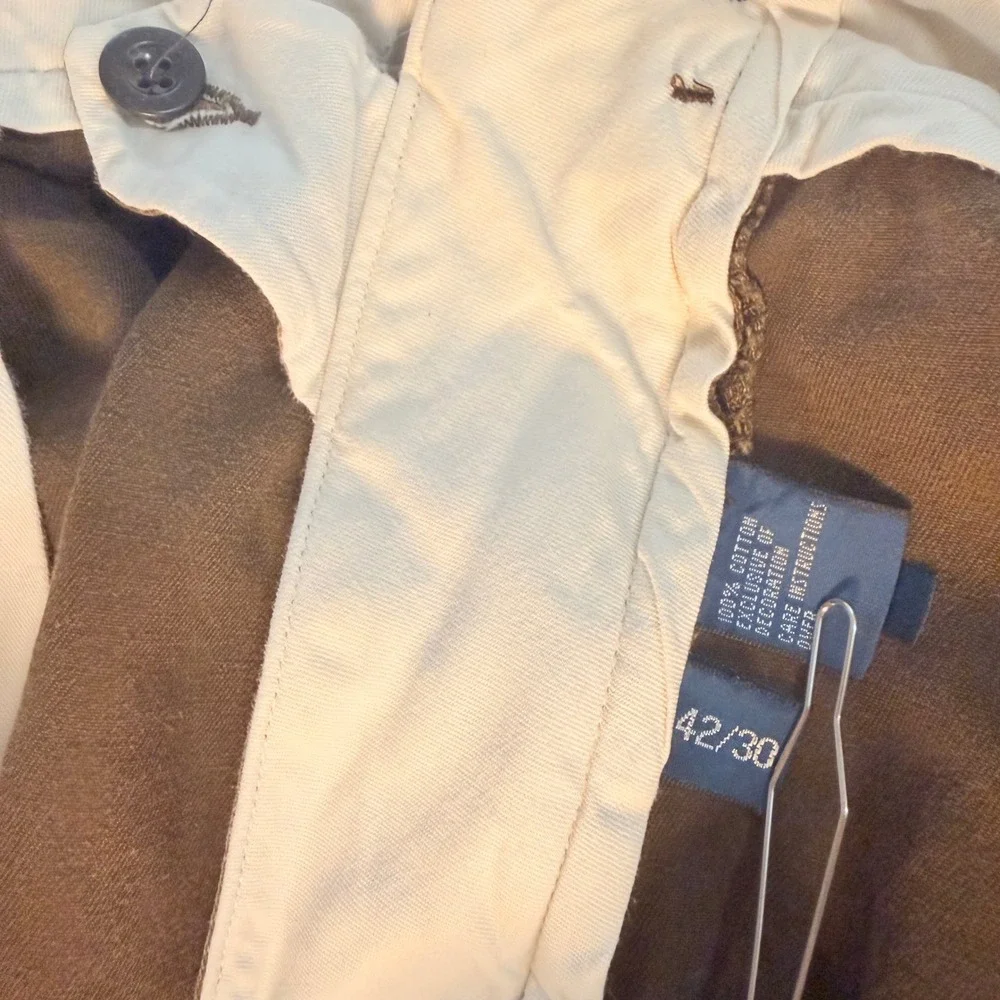 Polo Ralph Lauren Chino Pants Men 42x30 Brown Pleated Classic Fit Casual Pony